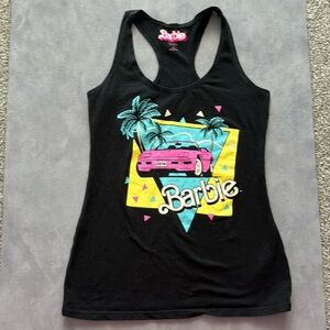 Retro Barbie Black Racerback Tank Top Small